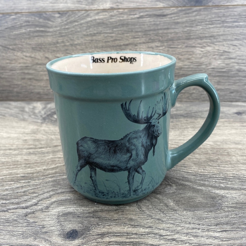 Bass Pro Shops Coffee Mug Unisex OS Teal Green Bull Moose Wildlife Rustic Mug